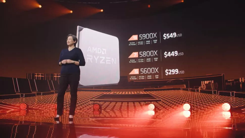 Лиза Су на презентации AMD Ryzen 5900X, 5800X и 5600X