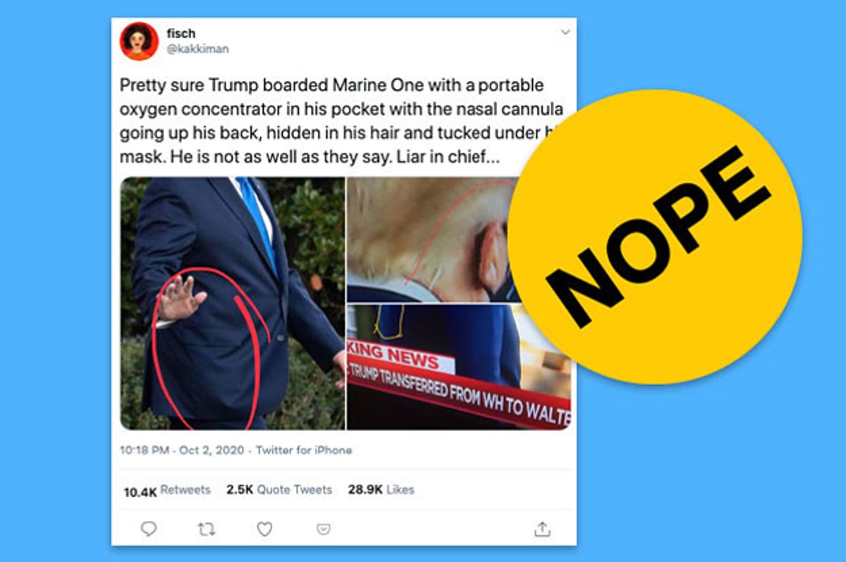 <pre>Этот заговор Трампа о кислородном баллоне COVID-19 является фальшивкой