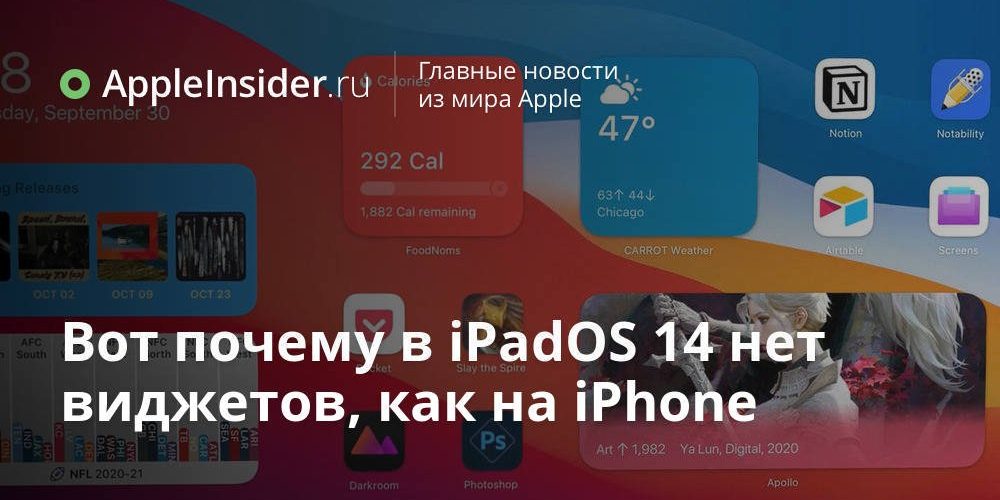 Вот почему в iPadOS 14 нет виджетов, как на iPhone