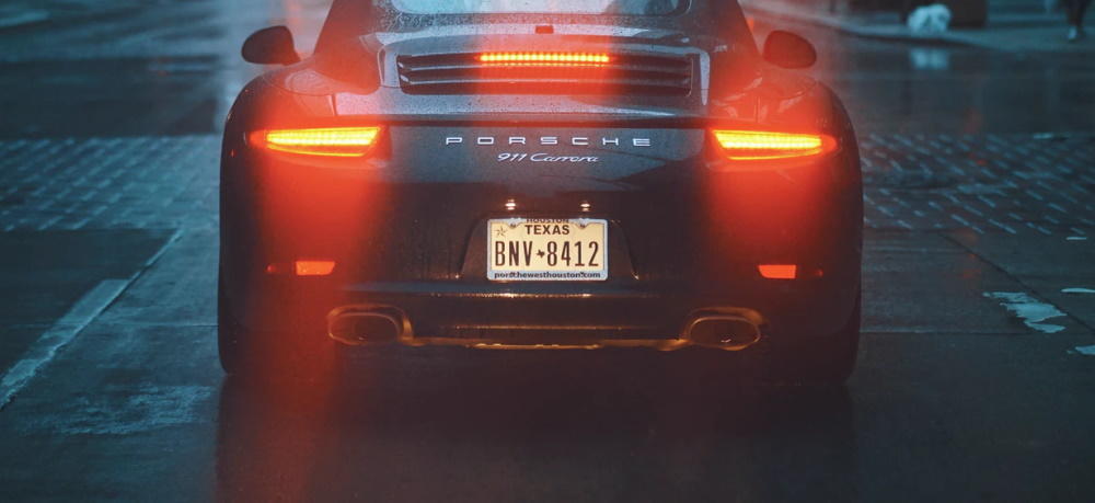  Техасский номерной знак автомобиля Porsche 