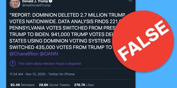 <pre>Проверка фактов о системе голосования Доминиона Трампа