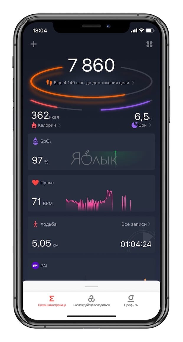 Приложение Zepp для работы с Amazfit Band 5