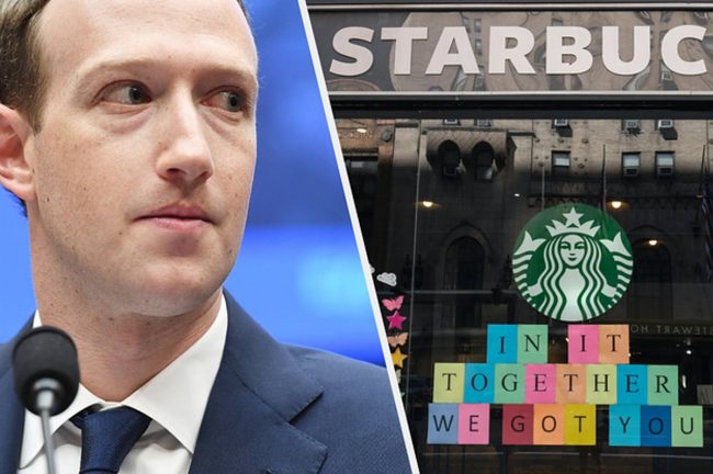 <pre>Facebook обеспокоен тем, что Starbucks уйдет из-за ненависти