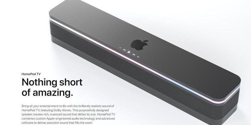 <pre>Концепция дизайна представляет собой «HomePod TV»