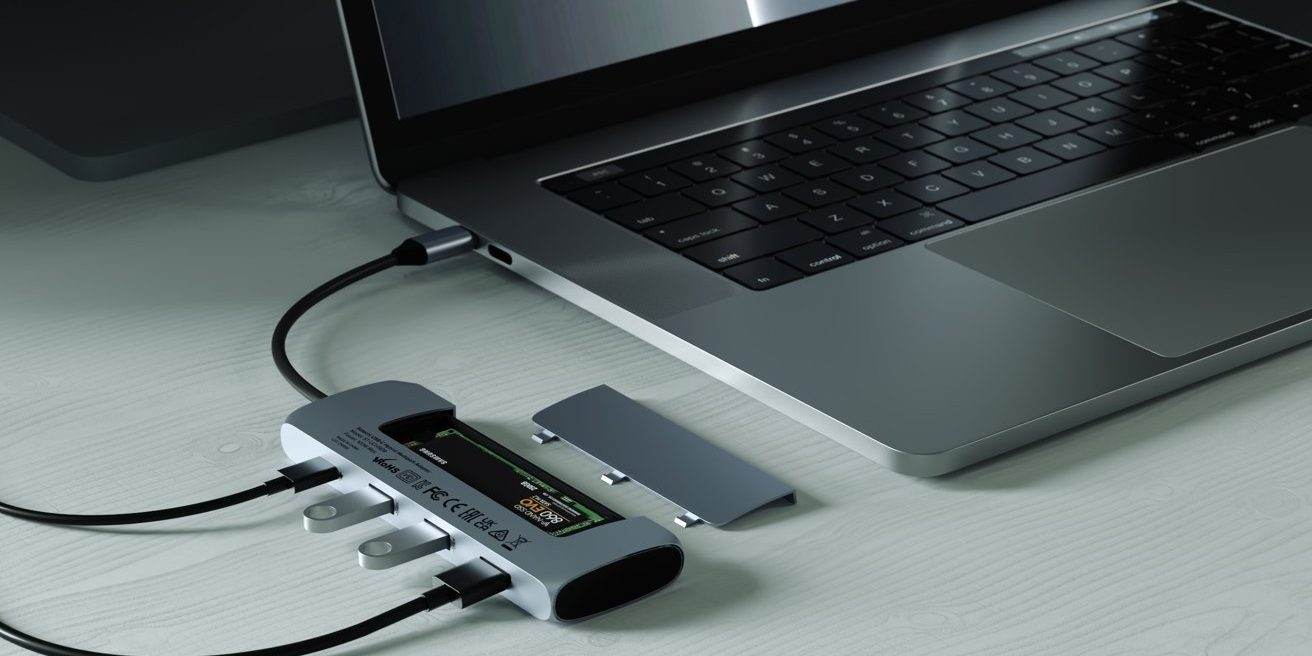 <pre>Новый гибридный многопортовый адаптер Satechi сочетает в себе USB-концентратор и SSD-накопитель
