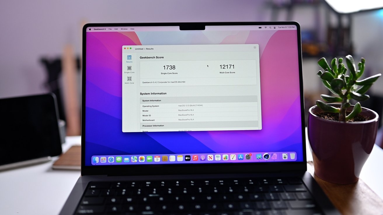  Результаты Geekbench 5 на 14-дюймовом MacBook Pro M1 Max "height =" 738 "loading =" lazy "class =" img-responsive article-image "/>
</div>
<p> <span class=