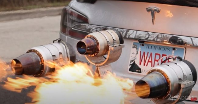 Энтузиаст модернизировал Tesla Model S с помощью трех реактивных двигателей (видео) » 24Gadget.Ru :: Гаджеты и технологии