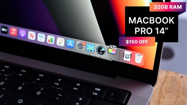<pre>14-дюймовый MacBook Pro от Apple с 32 ГБ ОЗУ и твердотельным накопителем на 1 ТБ со скидкой 150 долларов, в наличии