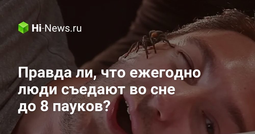 Правда ли, что ежегодно люди съедают во сне до 8 пауков?