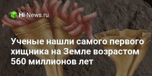 Ученые нашли самого первого хищника на Земле возрастом 560 миллионов лет