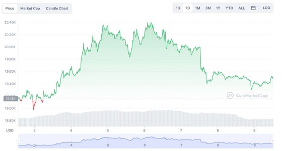 7-дневный график биткоина. 