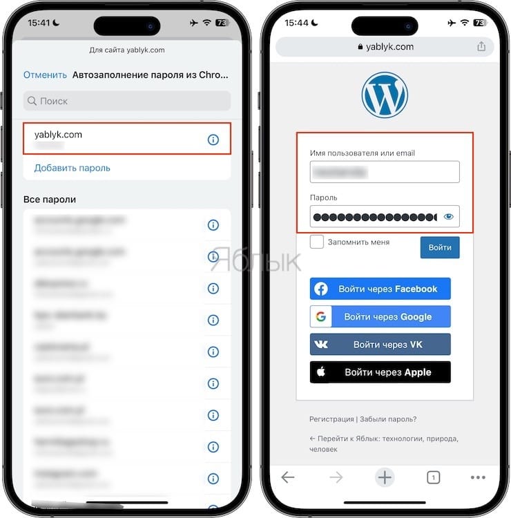 Как на iPhone автоматически вставлять пароли из Google Chrome в Safari и приложениях?