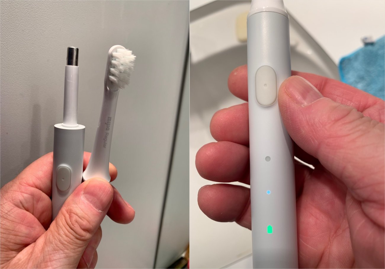 Электрическая зубная щётка Xiaomi. Звуковая щётка лучше чистит зубы, чем механическая. Фото.