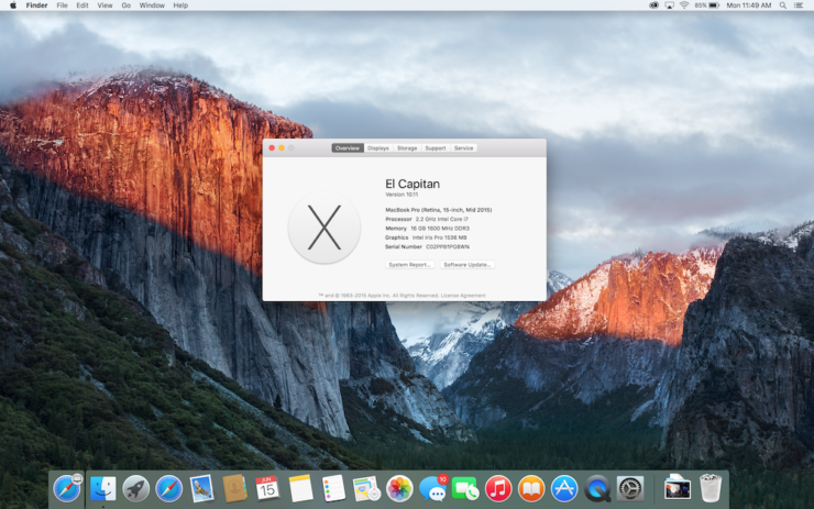 Автоматическое выключение Mac. Версия macOS будет видна сразу же после открытия этого раздела. Фото.