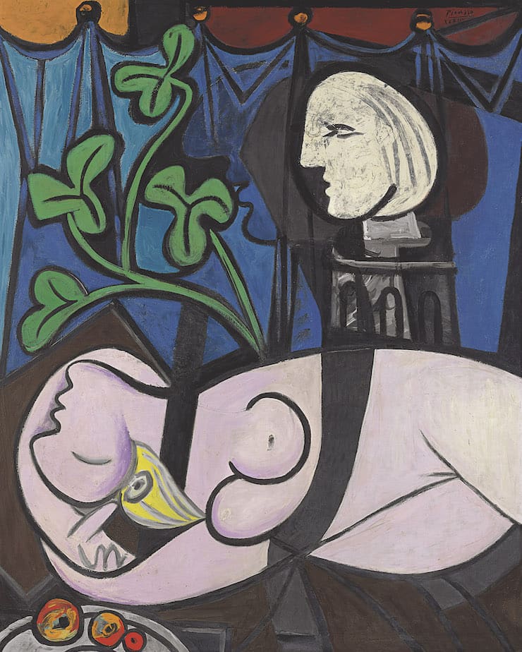 Обнажённая, зелёные листья и бюст, Пабло Пикассо