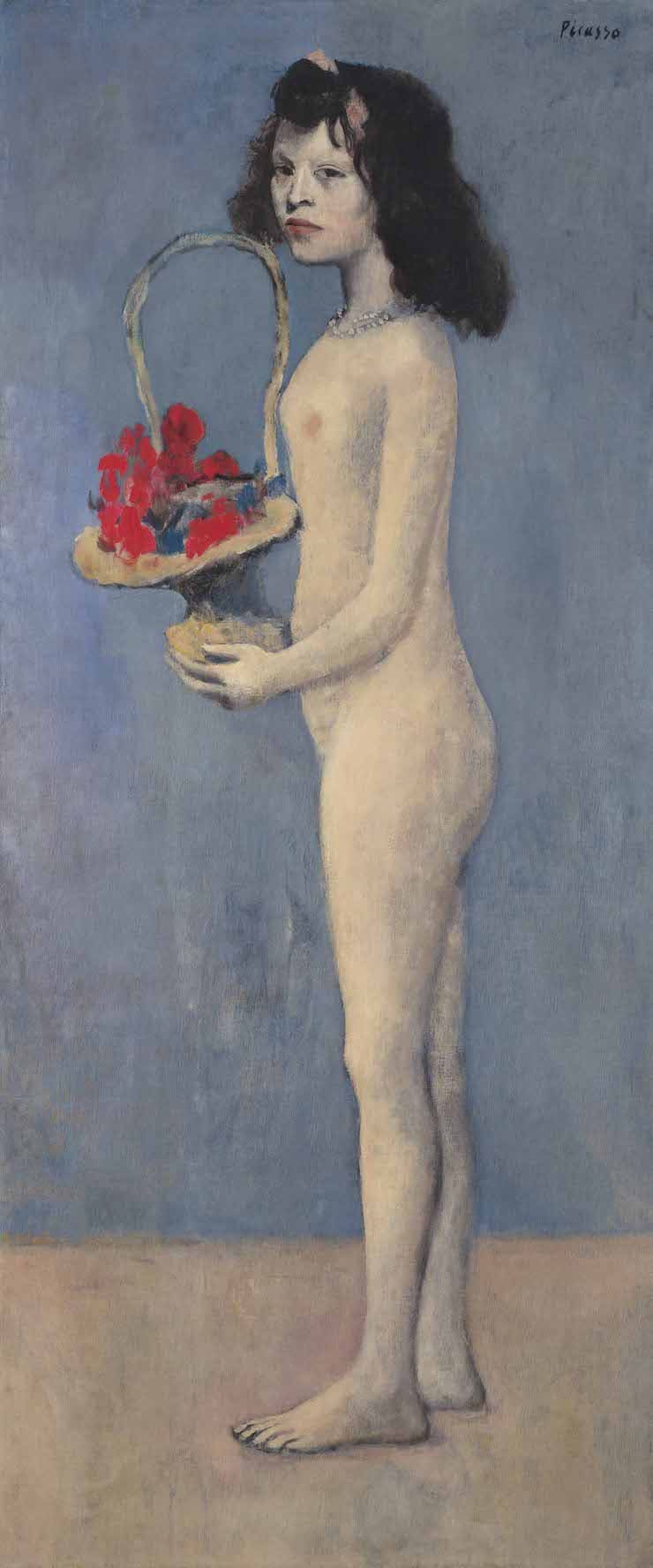 Молодая девушка с цветочной корзиной, Пабло Пикассо