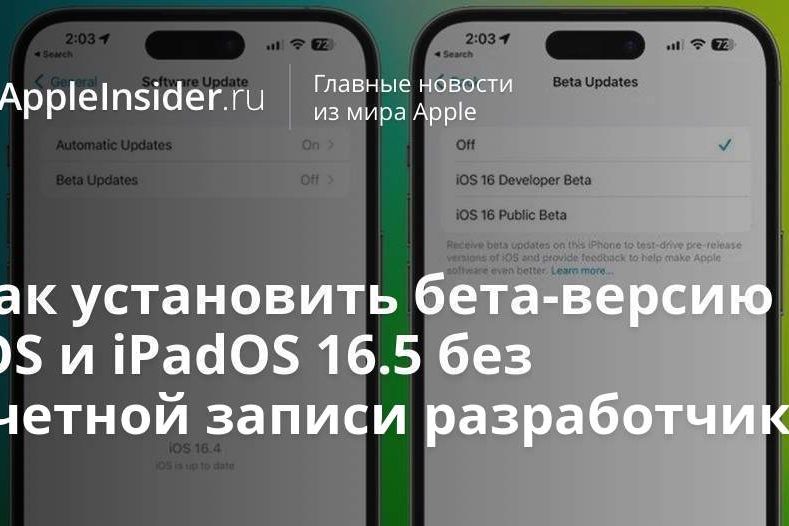 Как установить бета-версию iOS и iPadOS 16.5 без учетной записи