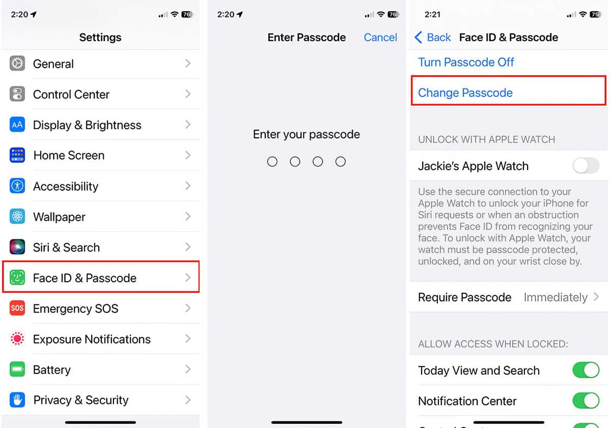 iOS 16 изменить пароль