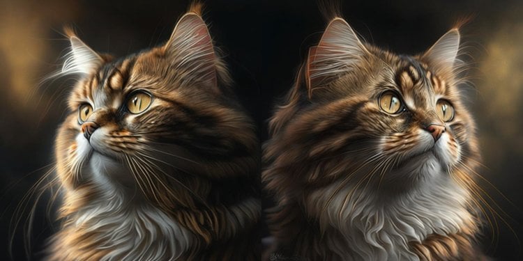 Картинки, создаваемые нейросетью. Коты получились разными, хоть и заметно это только в деталях. Фото.
