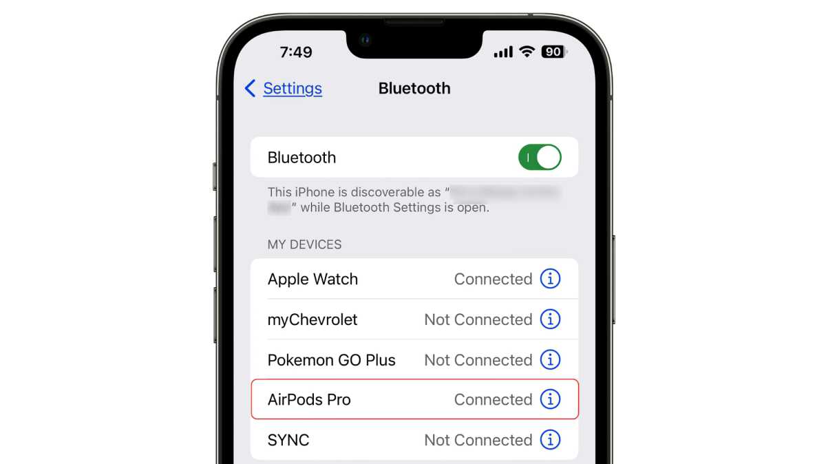 Список Bluetooth AirPods для iOS 16