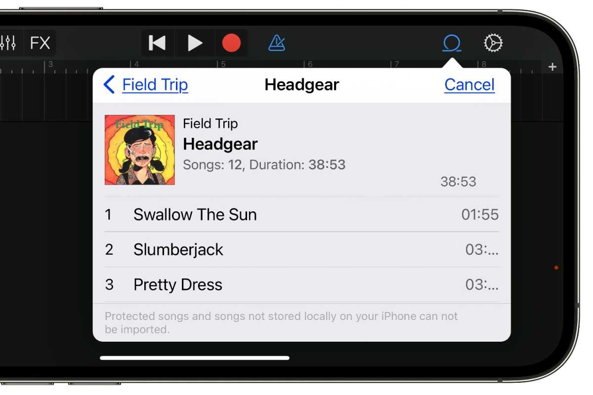 Импорт песни GarageBand iOS
