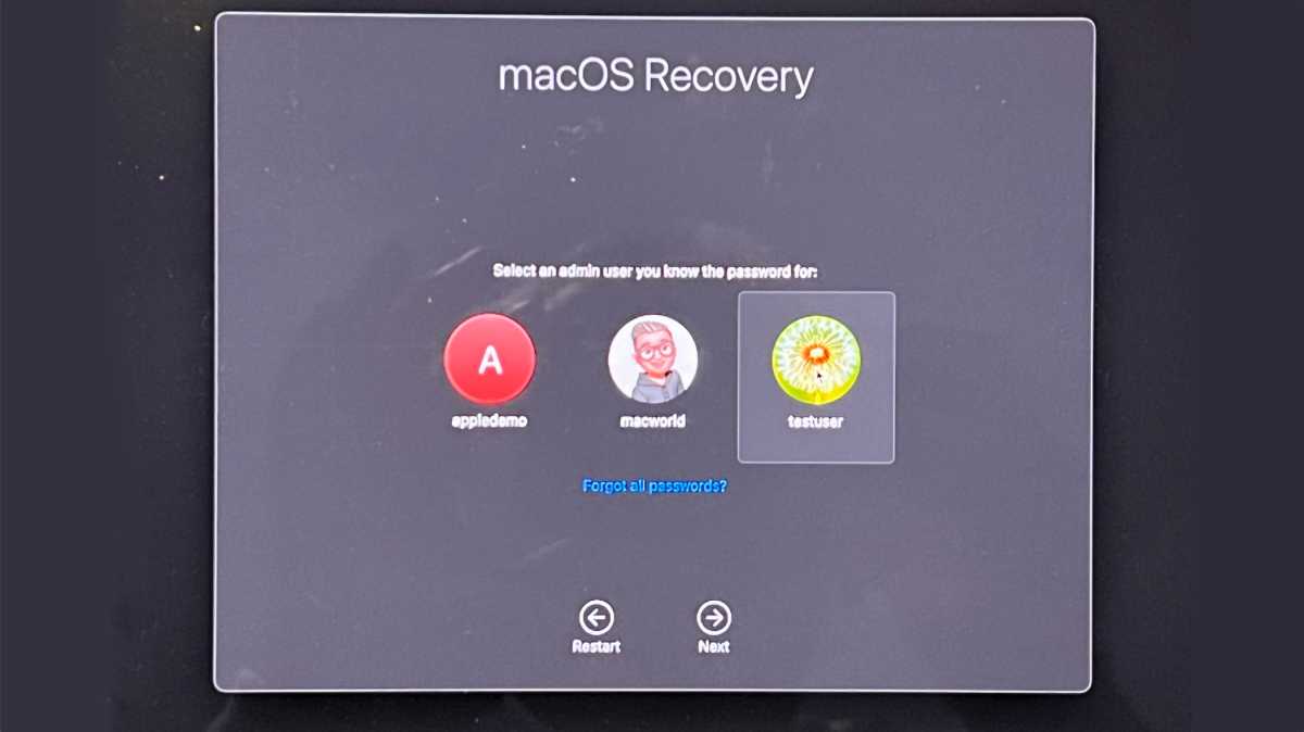 Экран восстановления macOS