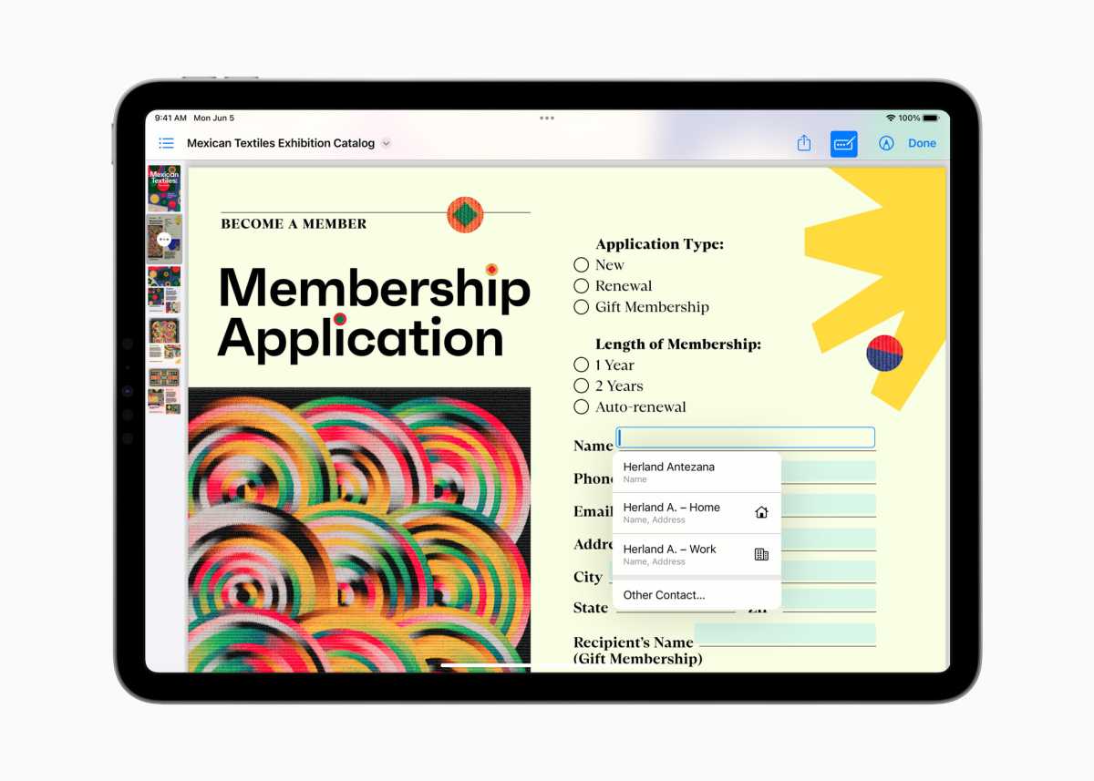 Редактирование PDF в iPadOS 17