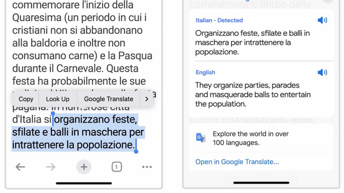 Chrome iOS перевод