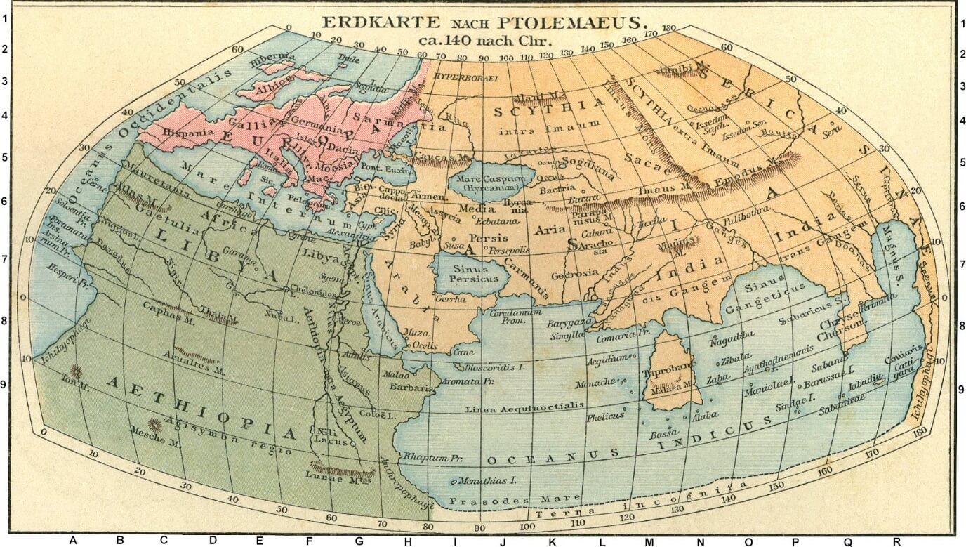 Карта Птолемея. Географическая карта Птолемея. Фото.