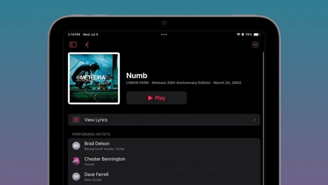 Apple Music получает кредиты в бета-версии iOS 17 3