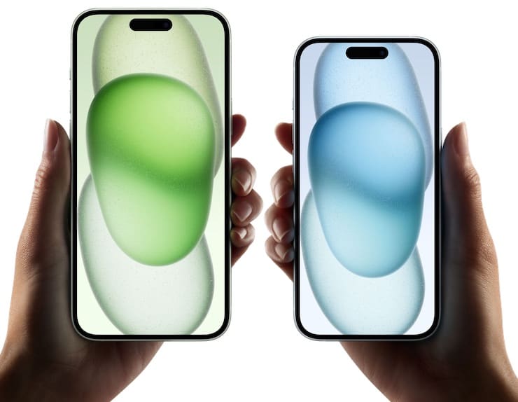 Сравнение размеров iPhone 15 и iPhone 15 Plus