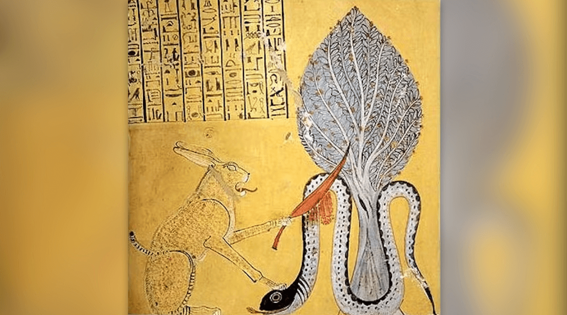 В Египте жили змеи с четырьмя клыками. Dеликиq змееq Апофиса, изображенный в древнем папирусе. Фото.