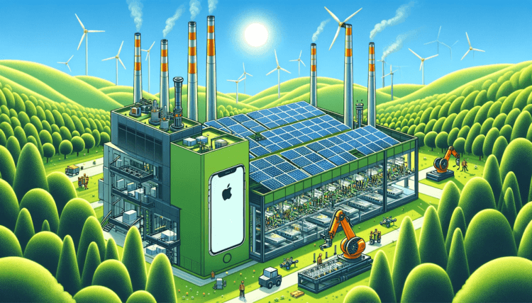 Экологичность продукции Apple. Apple не полностью перешла на углеродно-нейтральное производство, но активно к этому стремится. Фото.