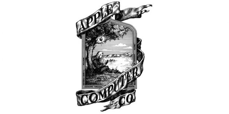 Старый логотип Apple с Ньютоном. Этот логотип даже в 70-е казался устаревшим. Изображение: DesignAdvice.Ru. Фото.