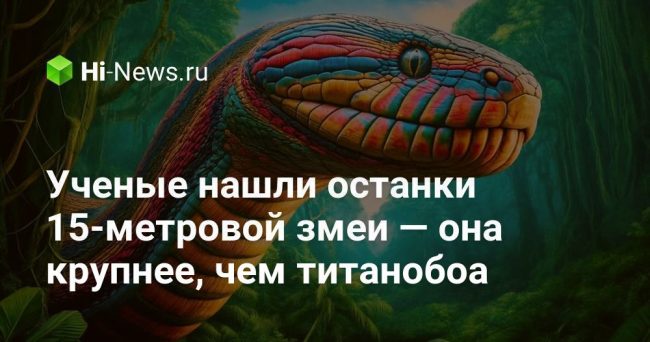 Ученые нашли останки 15-метровой змеи — она крупнее, чем титанобоа