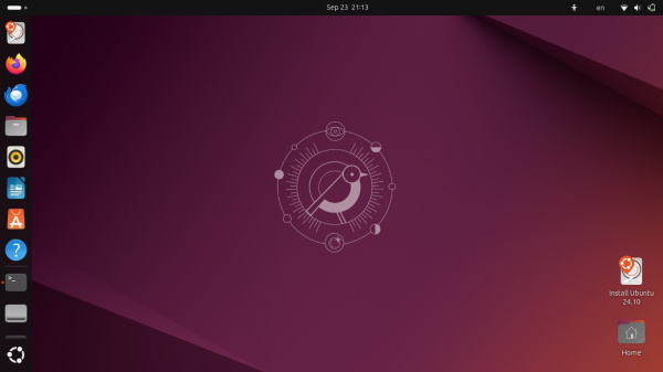 рабочий стол Ubuntu 24.10