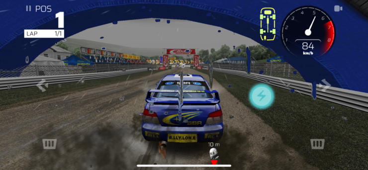 Rally One — гонки на Айфон. В игре очень хорошая графика. Фото.