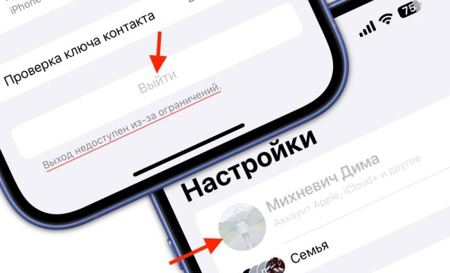 Неактивна кнопка Выйти или раздел Аккаунт Apple на Айфоне: что