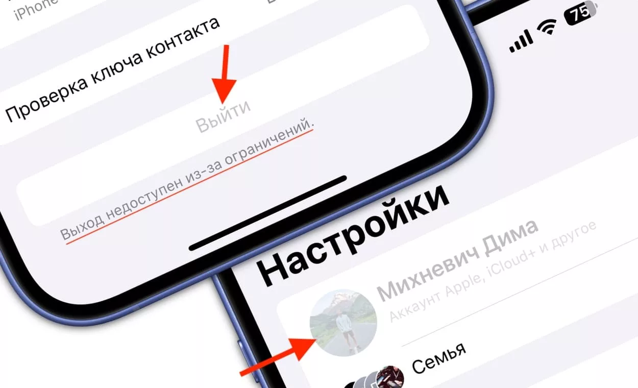 Неактивна кнопка Выйти или раздел Аккаунт Apple на Айфоне: что делать?