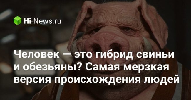 Человек — это гибрид свиньи и обезьяны? Самая мерзкая версия