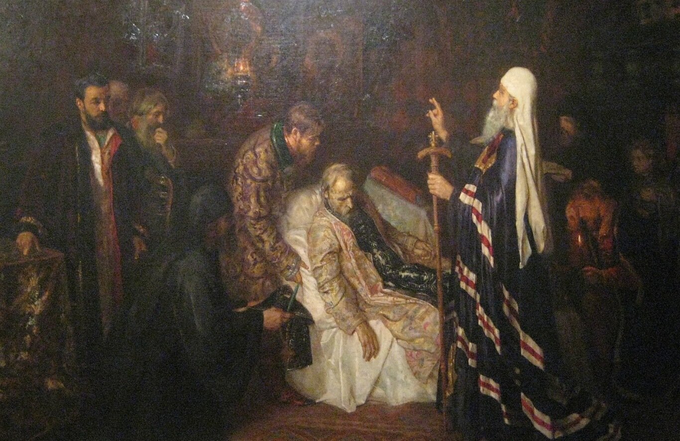 Смерть Ивана Грозного. Момент смерти Ивана Грозного. Источник изображения: wikipedia.org. Смерть Ивана Грозного. Момент смерти Ивана Грозного. Источник изображения: wikipedia.org. Фото.