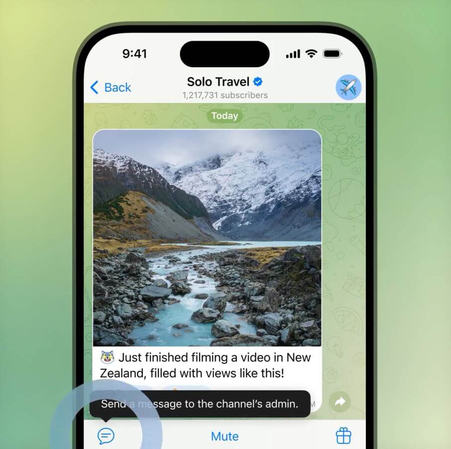 Что нового в Telegram. Теперь можно написать сообщение в Телеграм-канал напрямую. Что нового в Telegram. Теперь можно написать сообщение в Телеграм-канал напрямую. Фото.