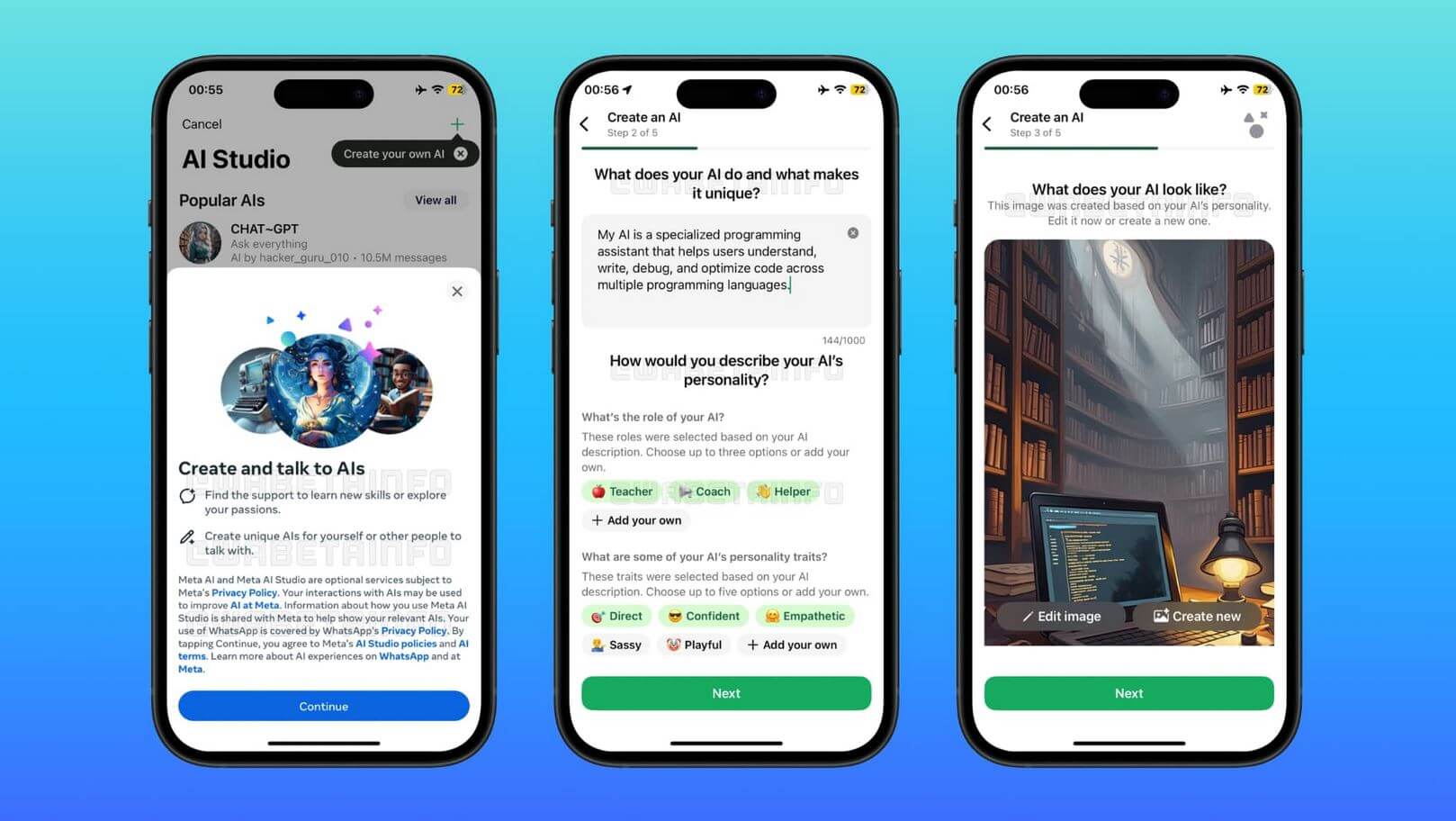 Telegram, твой вызов принят: в WhatsApp добавят функцию создания личного чат-бота с ИИ. Конструктор в Ватсапе выглядит примерно так. Фото: wabetainfo.com. Telegram, твой вызов принят: в WhatsApp добавят функцию создания личного чат-бота с ИИ. Конструктор в Ватсапе выглядит примерно так. Фото: wabetainfo.com. Фото.