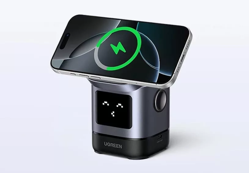 ugreen uno 2 in 1 qi2 magnetic wireless charging station 15w - дизайн