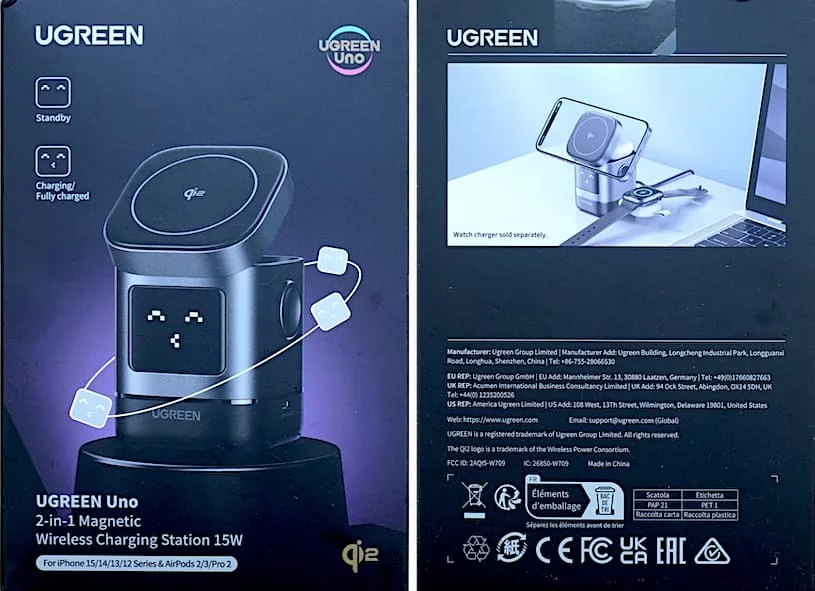 UGREEN Uno 2-in-1 Qi2 - упаковка
