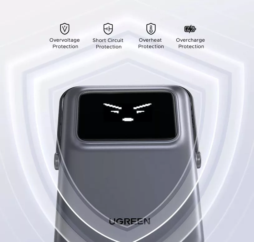 быстрый беспроводной повербанк UGREEN Uno Qi2 Magnetic Wireless Power Bank 10 000 мАч - надежность