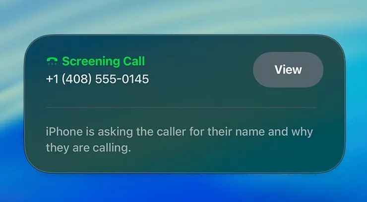Функция проверки звонков (Call Screening)