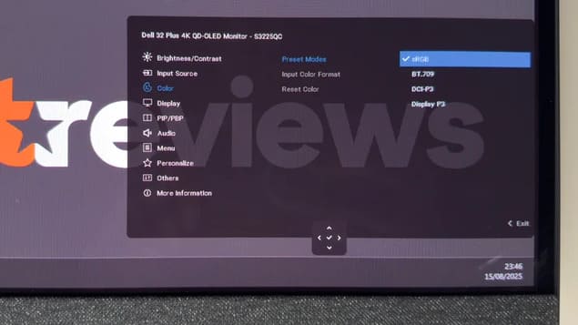 Экранное меню Dell 32 Plus (S3225QC)