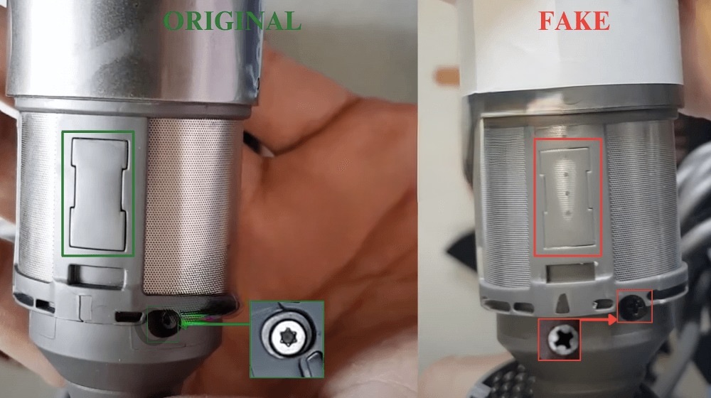 Что в комплекте у Дайсона. Даже винты отличаются. Оригинал слева. Изображение: original-stuff.info. Фото.