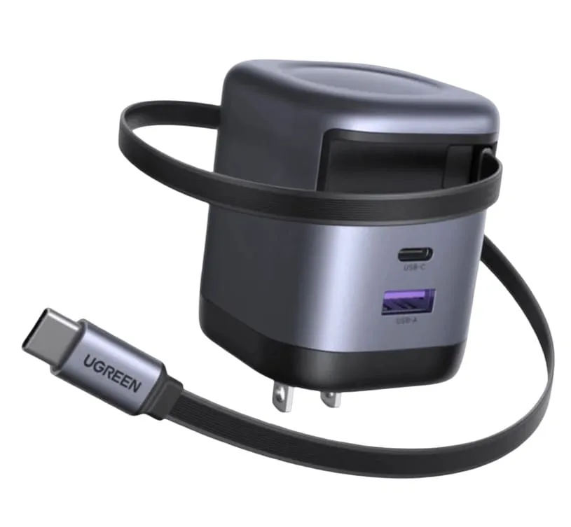 UGREEN 65 Вт GaN с выдвижным кабелем USB C (X605) - дизайн